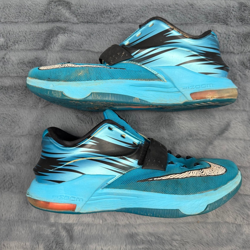 Nike KD 7 Uprising Hyper Turquoise Metallic Silver 653996-414 Mens 9.5